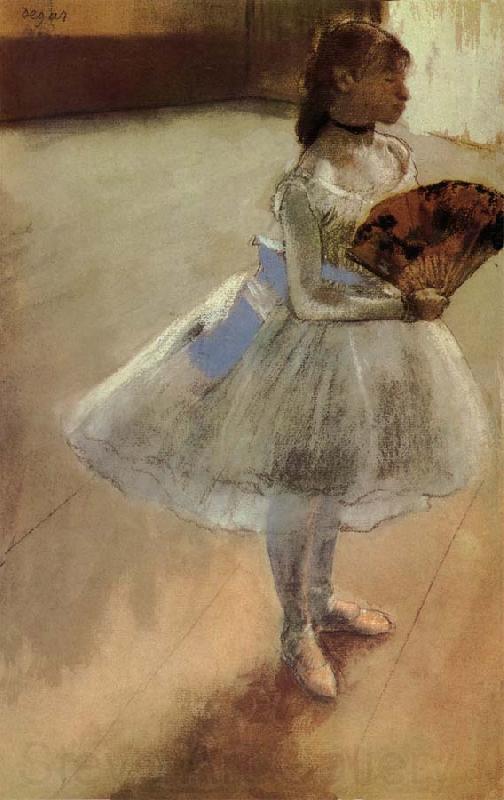 Edgar Degas The actress holding fan Norge oil painting art